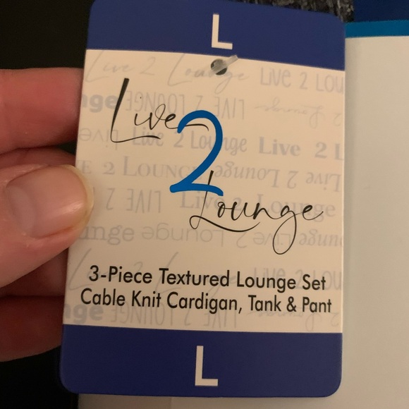 New Live2Lounge Women's 3 Piece Textured Cable Knit Lounge Set Size L - Picture 8 of 10